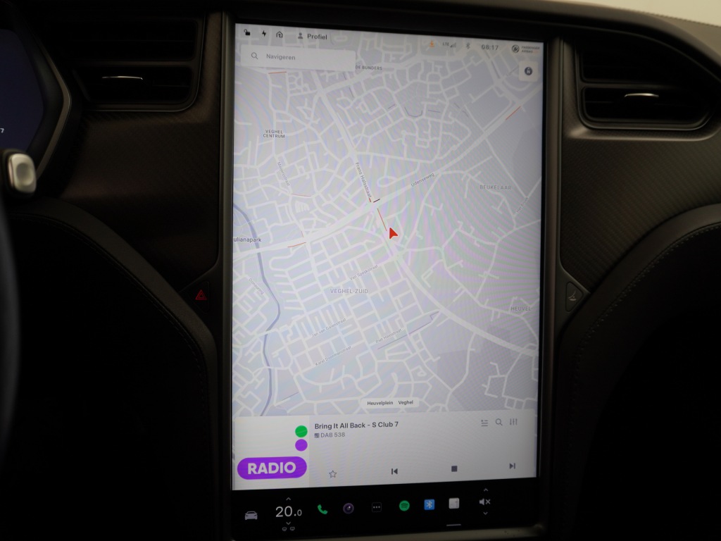 TESLA-MODEL S-75D AWD Luchtvering Enhanced AutoPilot Navi Panorama-Dak Camera Adaptive-Led Elektr.Stuur en Stoel+Geheugen+Spiegels+verwarmd El
